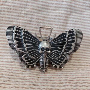 Silver and Black Moth Hair Clip